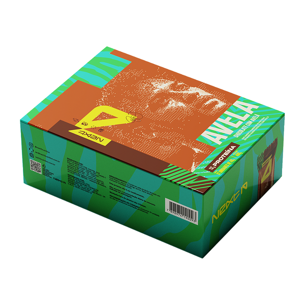 Caixa com 12 Barras de Proteína Next10 40g sabor Chocolate com Avelã