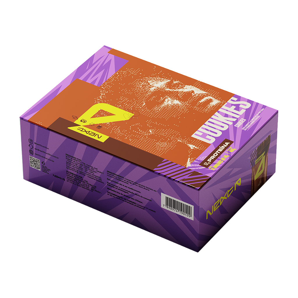 Caixa com 12 Barras de Proteína Next10 40g sabor Cookies