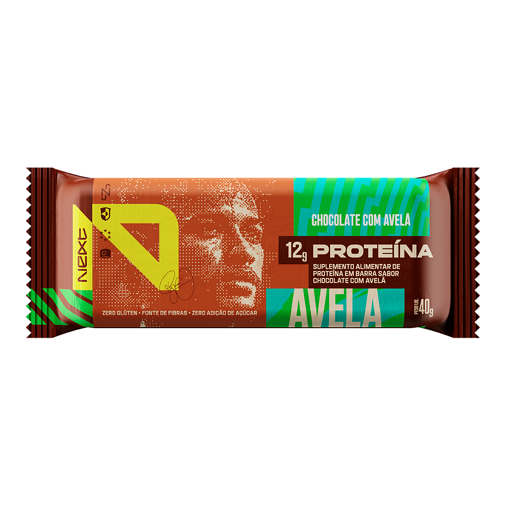 Barra de Proteína Next10 40g sabor Chocolate com Avelã