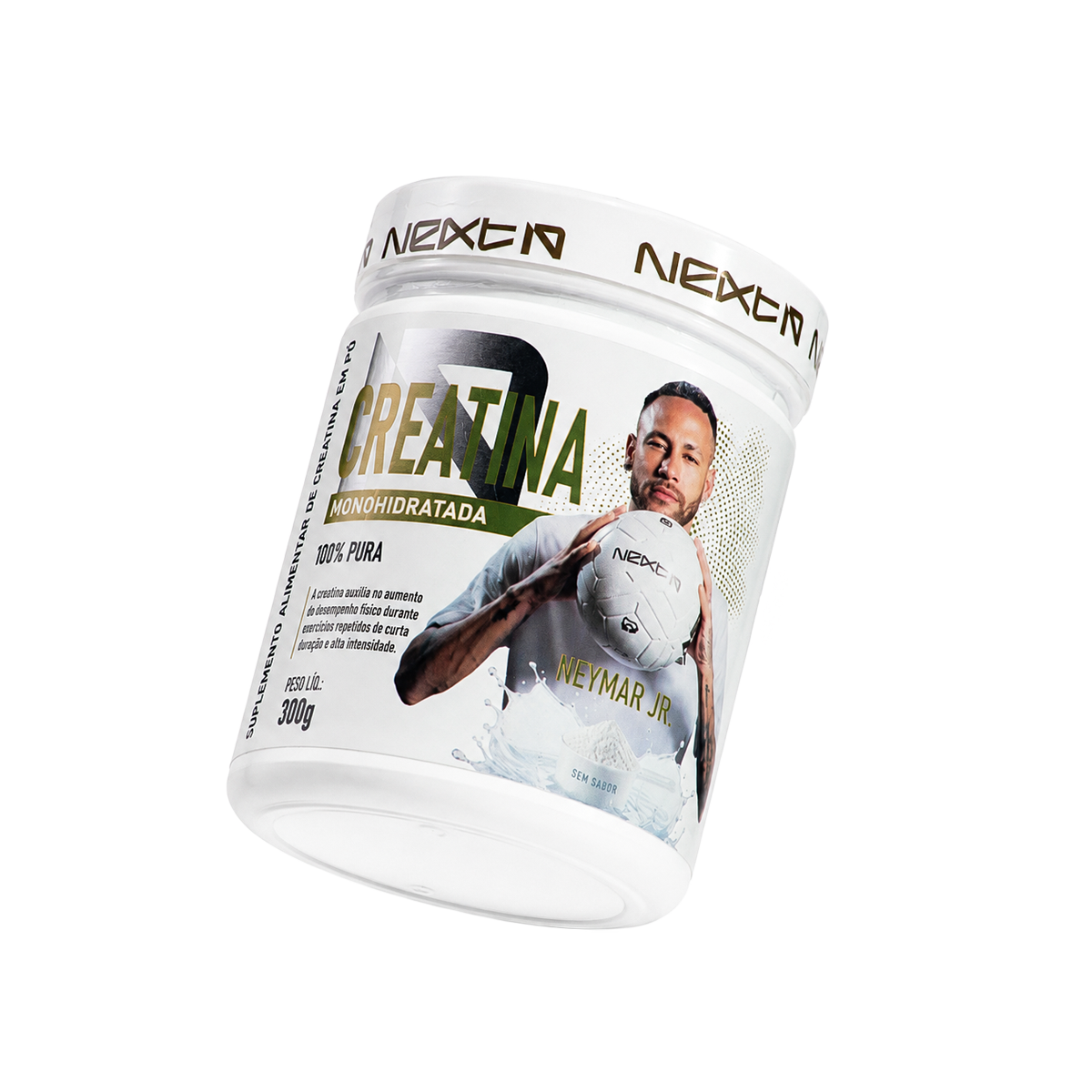 Creatina Monohidratada 100% Pura Sem Sabor 300g Next10 - angulo