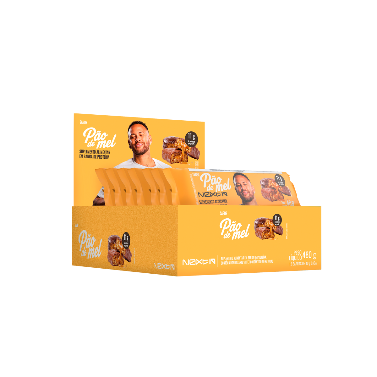 KIT 12 Barras de Proteína Pão de Mel com Caramelo Next10
