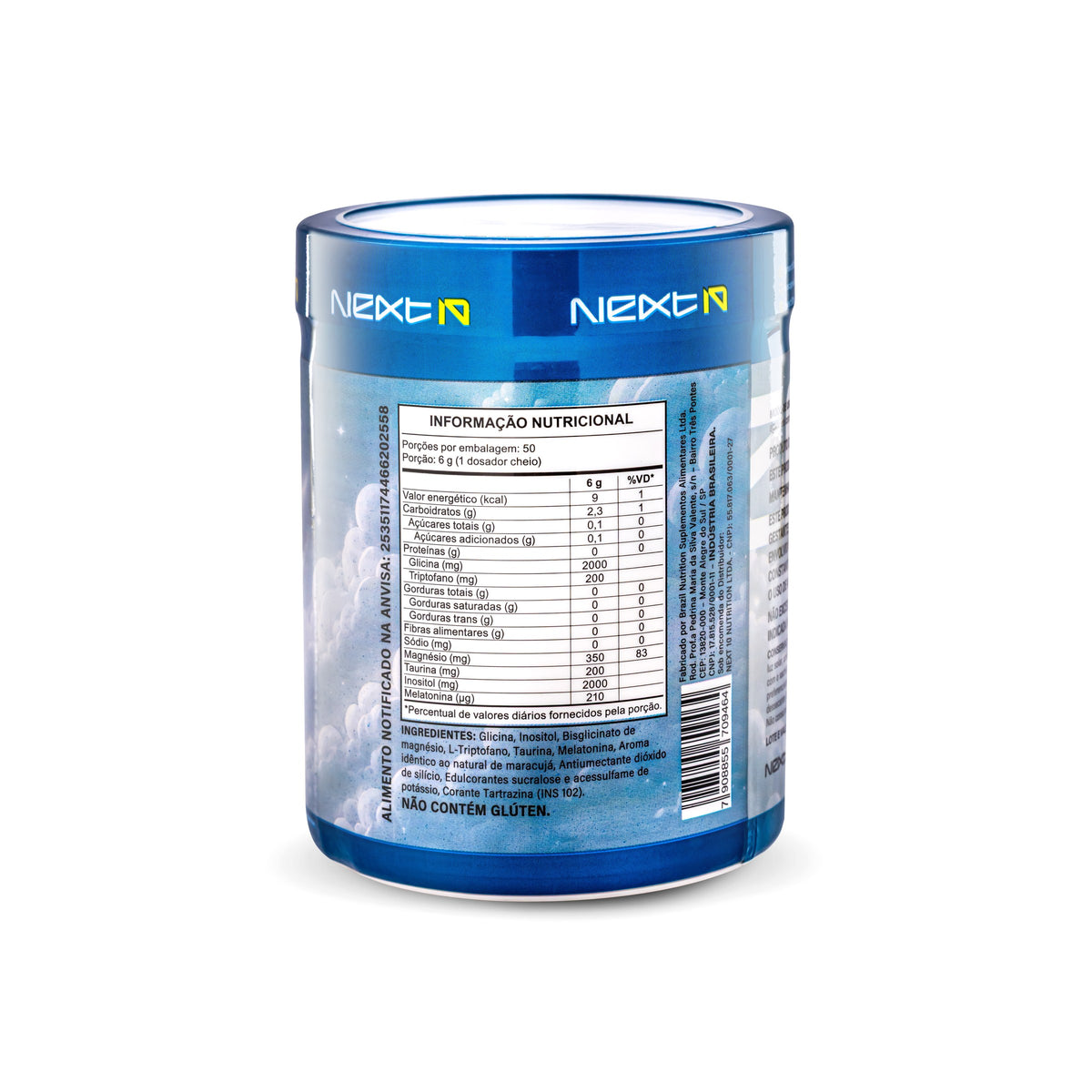 Magnésio Inositol Maracujá 300 g (rótulo e tabela nutricional)