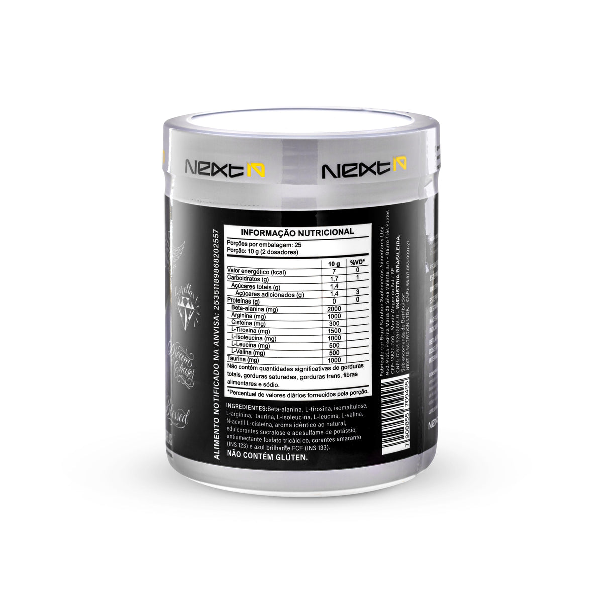 Pré-Treino Phoenix Night Uva 300 g (rótulo e tabela nutricional)