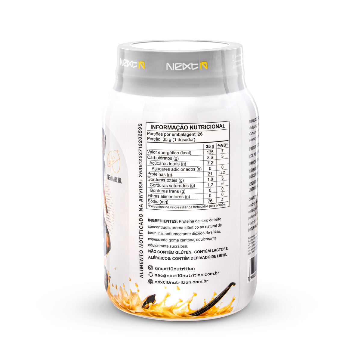Whey Protein Baunilha 910 g (rótulo e tabela nutricional)