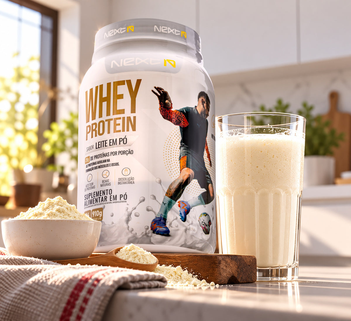 Whey Protein Leite em Pó 910 g (embalagem)