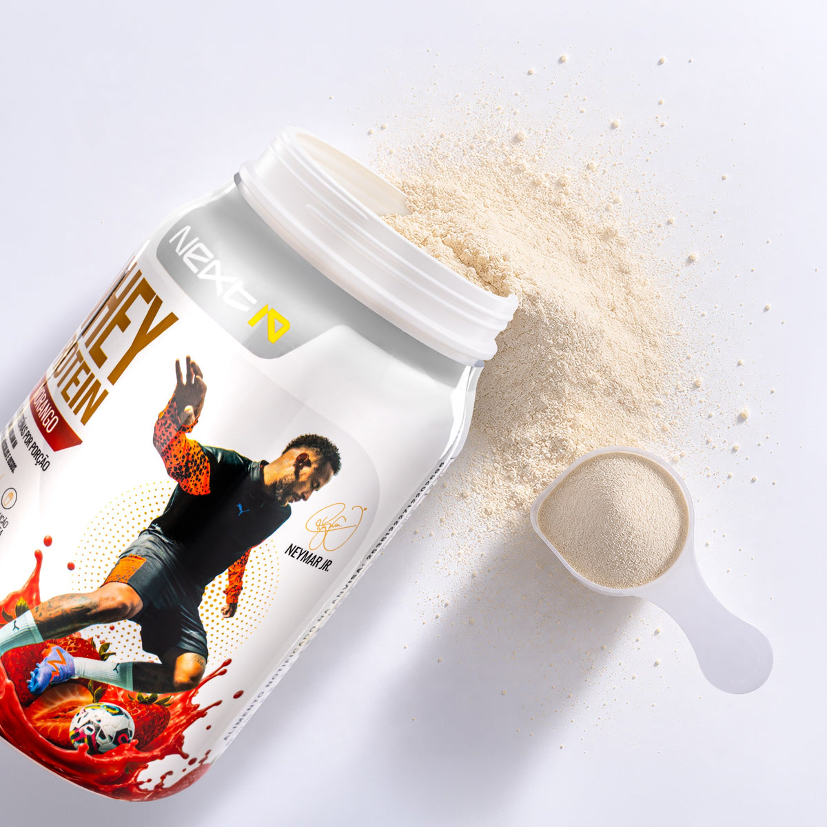 Whey Protein Morango 910 g (detalhe)